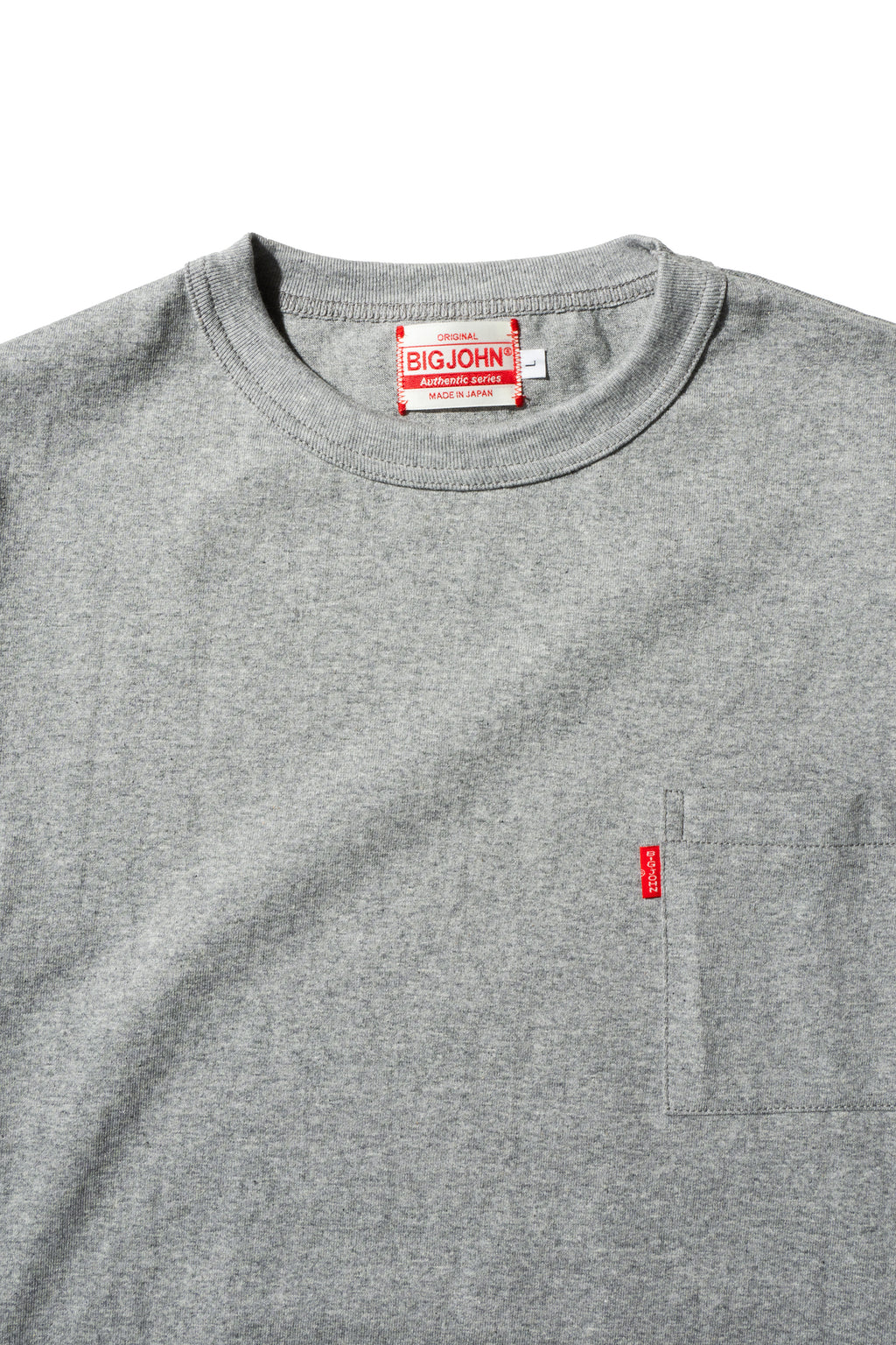 MTS14M (64)  丸胴 長袖 POCKET Tee 杢グレー