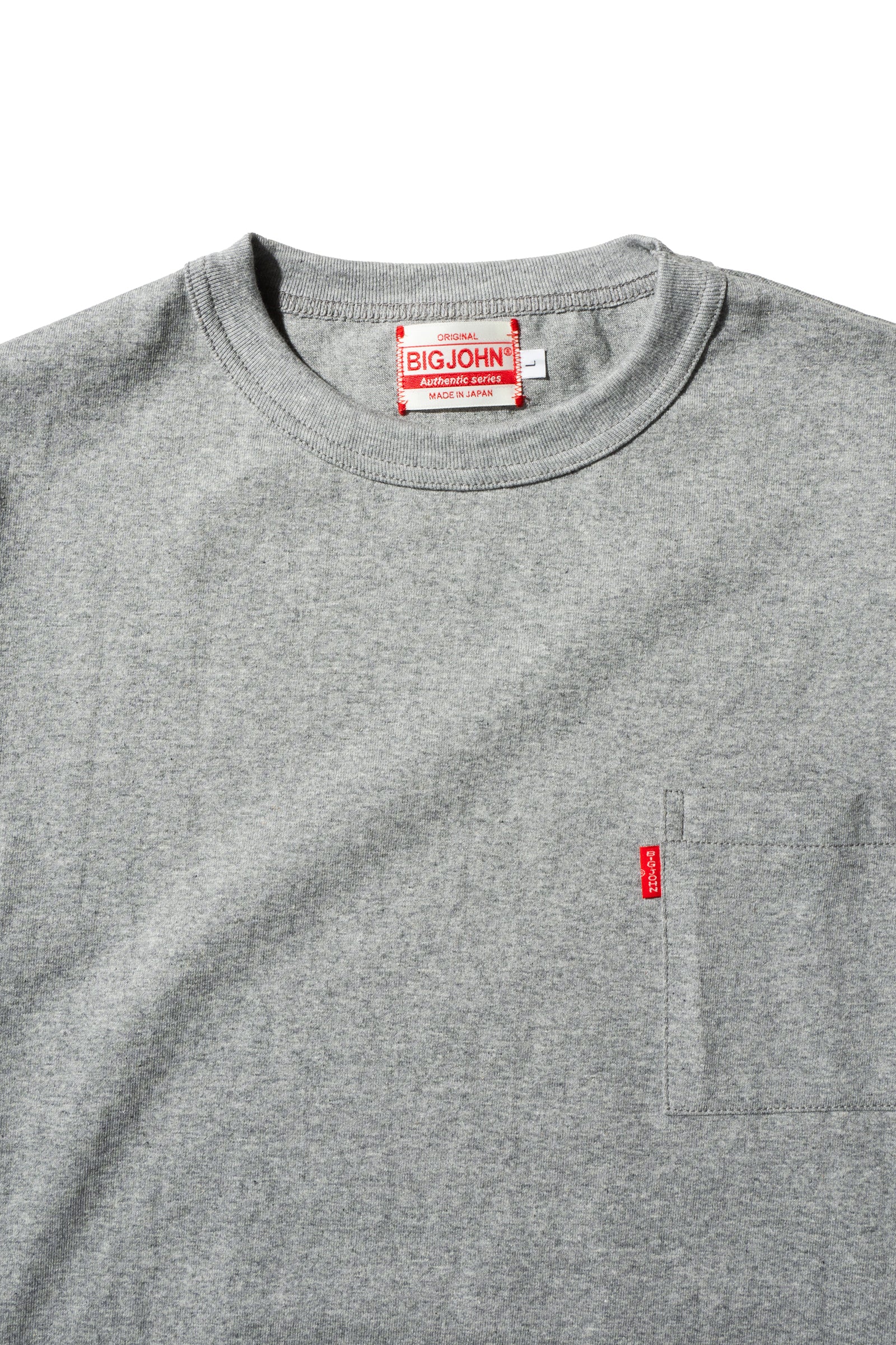 MTS14M (64)  丸胴 長袖 POCKET Tee 杢グレー