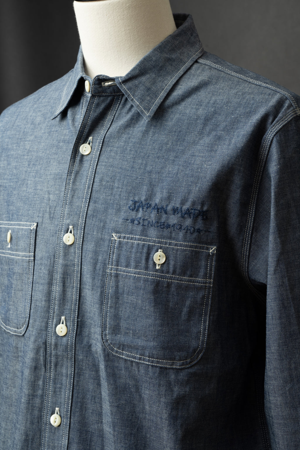 MS003R (01EB) Color Nep Selvedge Chambray Shirt