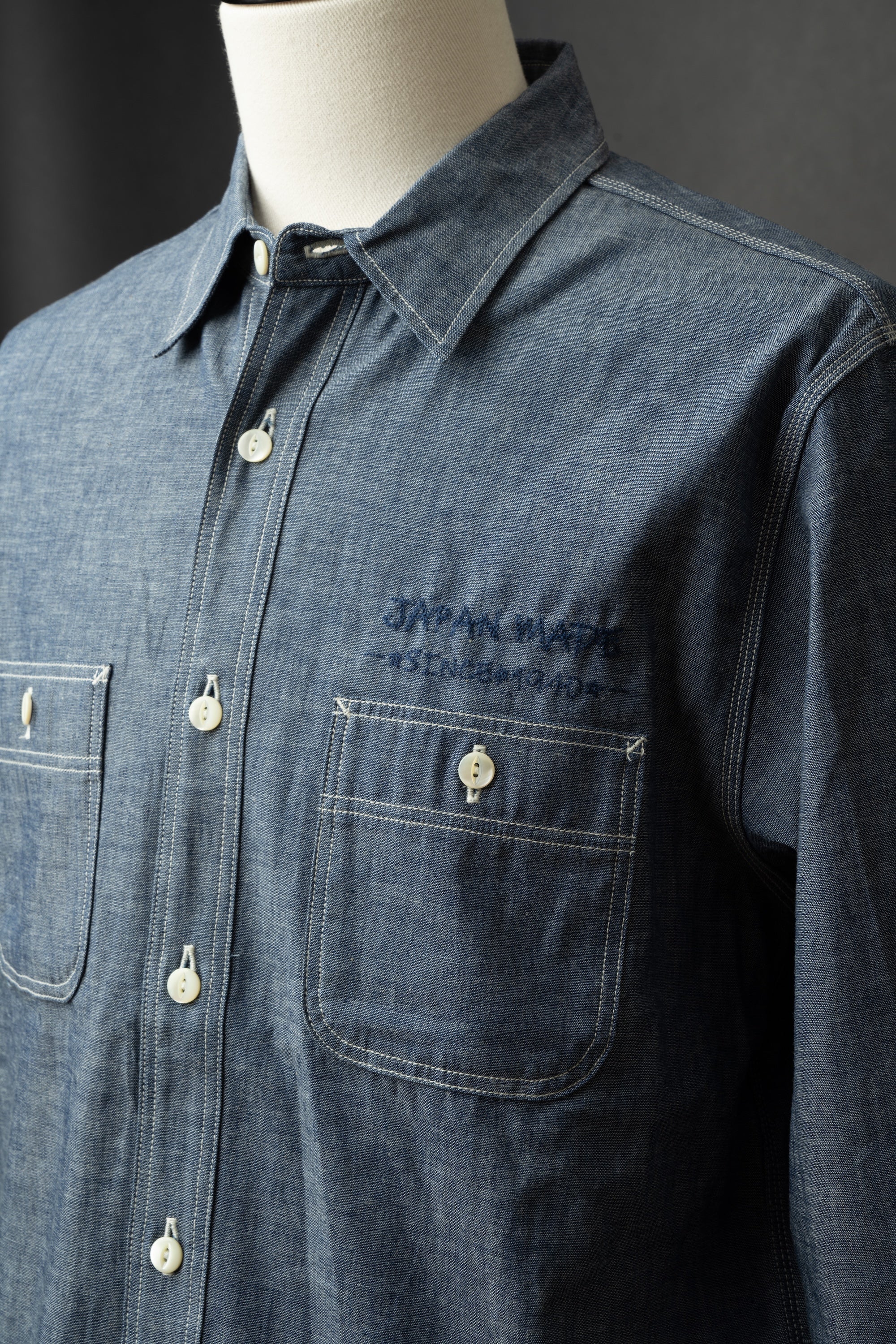 MS003R (01EB) Color Nep Selvedge Chambray Shirt