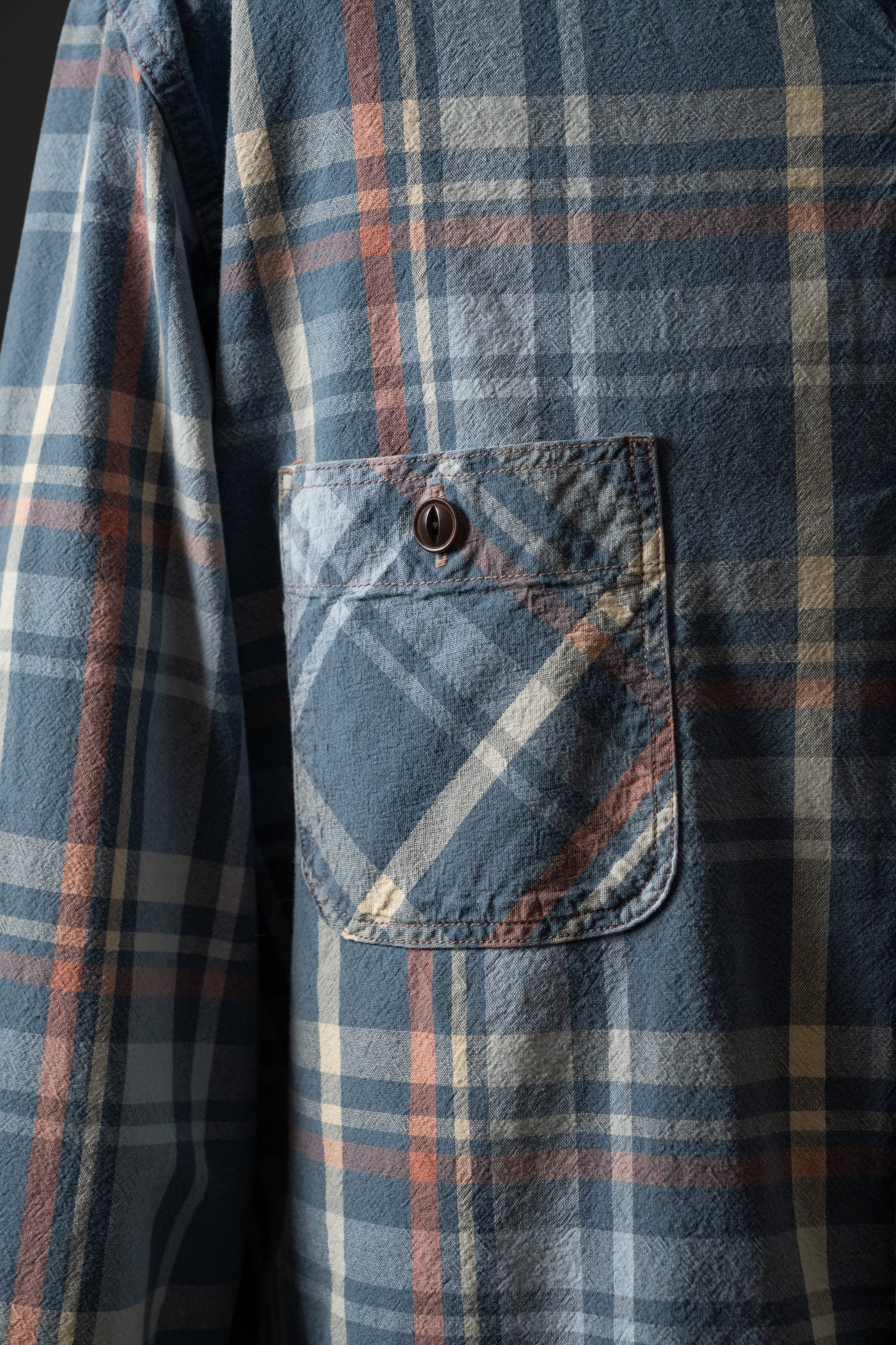 MS012G(ID02) INDIGO CHECK SHIRTS