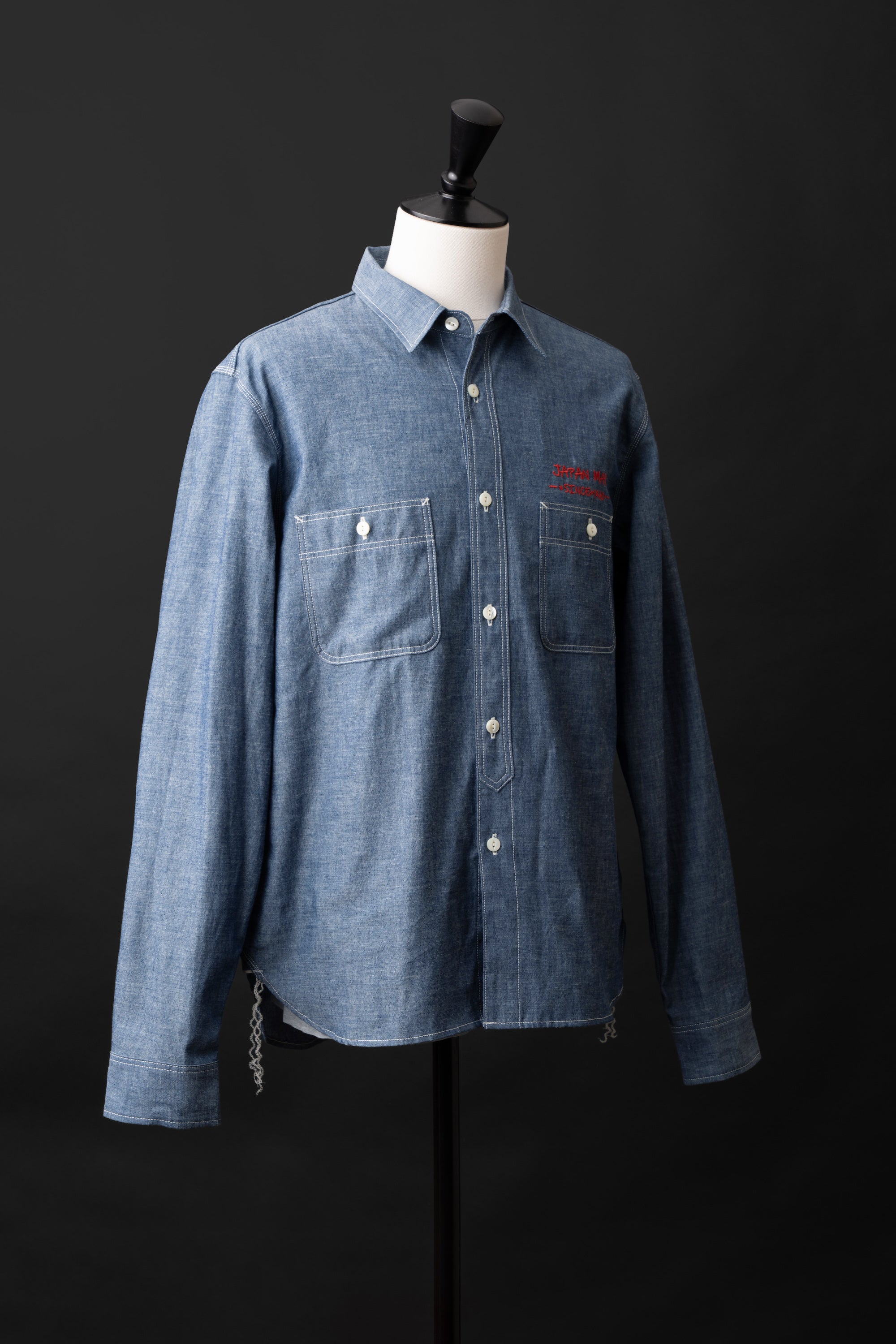 MS003R (01ER) Selvedge Chambray Shirt | Emb
